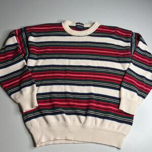 Vintage GANT Hand Framed Striped Cotton Sweater Men’s L Multicolor Crewneck